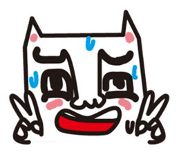 Cat of a strange face sticker #1431668