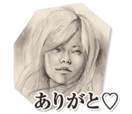 Beauty and a pencil sketch sticker #1434139