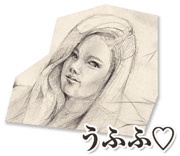 Beauty and a pencil sketch sticker #1434140