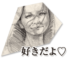 Beauty and a pencil sketch sticker #1434145