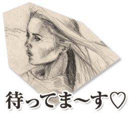 Beauty and a pencil sketch sticker #1434150
