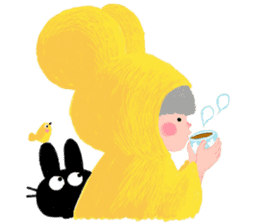 The Girl With The Yellow Raincoat sticker #1439443