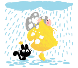 The Girl With The Yellow Raincoat sticker #1439444