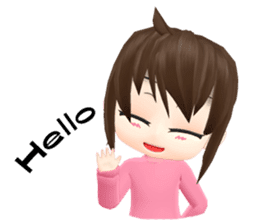 Pinky - The little girl pink shirt (Eng) sticker #1439818