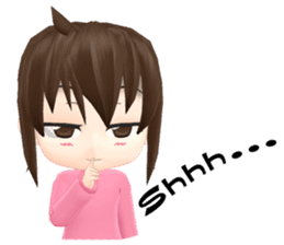 Pinky - The little girl pink shirt (Eng) sticker #1439823