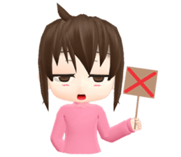 Pinky - The little girl pink shirt (Eng) sticker #1439824