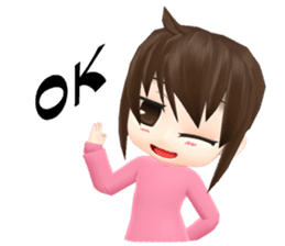 Pinky - The little girl pink shirt (Eng) sticker #1439828