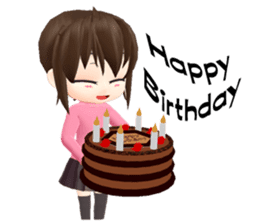 Pinky - The little girl pink shirt (Eng) sticker #1439840