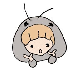giant isopod girl sticker #1442225