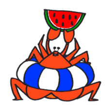 Crab and Mr. Tsukinowa sticker #1442659
