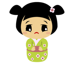 Midori, the cute " kokeshi doll " sticker #1445835