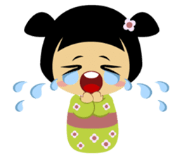 Midori, the cute " kokeshi doll " sticker #1445836