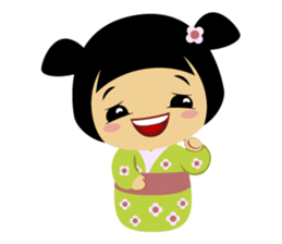 Midori, the cute " kokeshi doll " sticker #1445837
