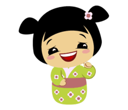 Midori, the cute " kokeshi doll " sticker #1445837