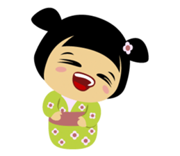 Midori, the cute " kokeshi doll " sticker #1445838