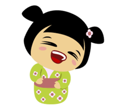 Midori, the cute " kokeshi doll " sticker #1445838