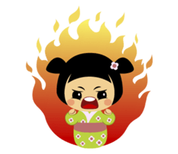 Midori, the cute " kokeshi doll " sticker #1445840