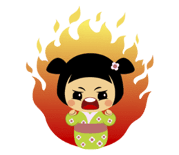 Midori, the cute " kokeshi doll " sticker #1445840