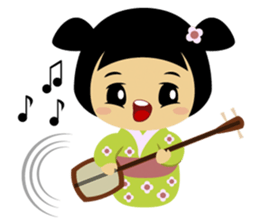 Midori, the cute " kokeshi doll " sticker #1445841