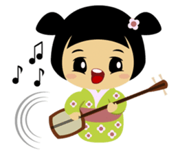 Midori, the cute " kokeshi doll " sticker #1445841