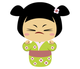 Midori, the cute " kokeshi doll " sticker #1445842