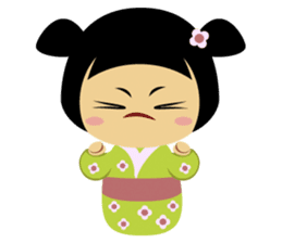 Midori, the cute " kokeshi doll " sticker #1445842