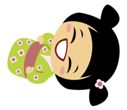 Midori, the cute " kokeshi doll " sticker #1445843