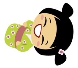 Midori, the cute " kokeshi doll " sticker #1445843