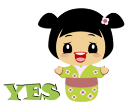 Midori, the cute " kokeshi doll " sticker #1445845