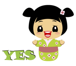 Midori, the cute " kokeshi doll " sticker #1445845