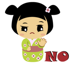 Midori, the cute " kokeshi doll " sticker #1445846