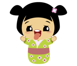 Midori, the cute " kokeshi doll " sticker #1445848