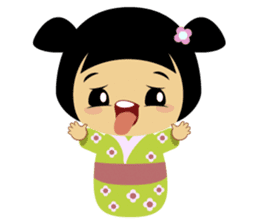 Midori, the cute " kokeshi doll " sticker #1445848