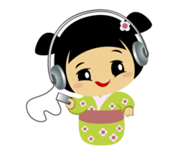 Midori, the cute " kokeshi doll " sticker #1445850