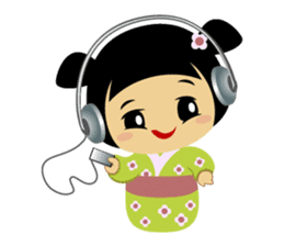 Midori, the cute " kokeshi doll " sticker #1445850