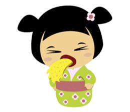 Midori, the cute " kokeshi doll " sticker #1445851