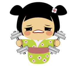 Midori, the cute " kokeshi doll " sticker #1445852