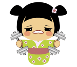 Midori, the cute " kokeshi doll " sticker #1445852