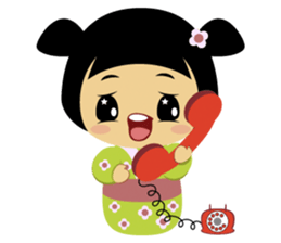 Midori, the cute " kokeshi doll " sticker #1445853
