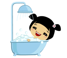 Midori, the cute " kokeshi doll " sticker #1445854