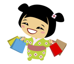 Midori, the cute " kokeshi doll " sticker #1445855