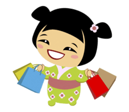 Midori, the cute " kokeshi doll " sticker #1445855