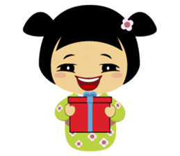 Midori, the cute " kokeshi doll " sticker #1445856