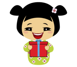 Midori, the cute " kokeshi doll " sticker #1445856