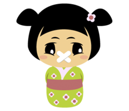 Midori, the cute " kokeshi doll " sticker #1445857