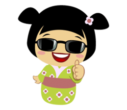 Midori, the cute " kokeshi doll " sticker #1445860