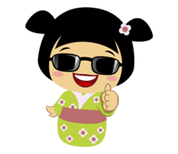 Midori, the cute " kokeshi doll " sticker #1445860