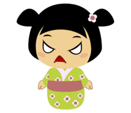 Midori, the cute " kokeshi doll " sticker #1445861