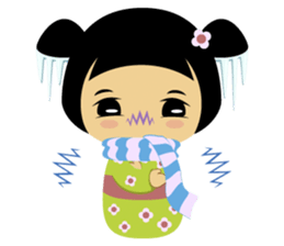 Midori, the cute " kokeshi doll " sticker #1445862
