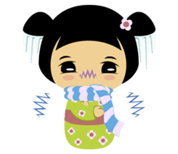 Midori, the cute " kokeshi doll " sticker #1445862